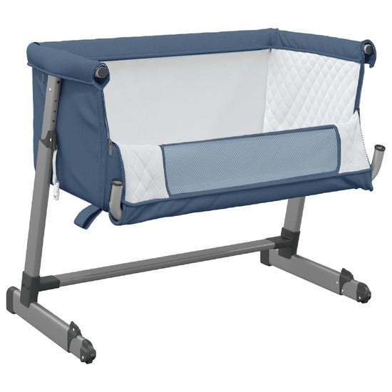 Babybox met matras linnen marineblauw MeubelReus