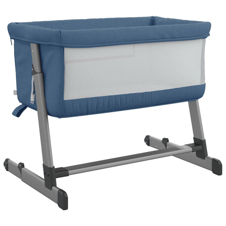 Babybox met matras linnen marineblauw MeubelReus