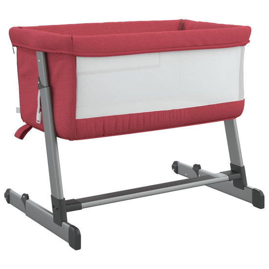 Babybox met matras linnen rood MeubelReus