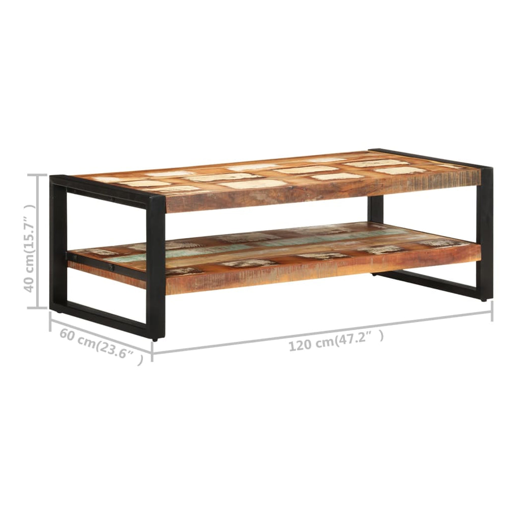 Salontafel 120x60x40 cm massief gerecycled hout MeubelReus