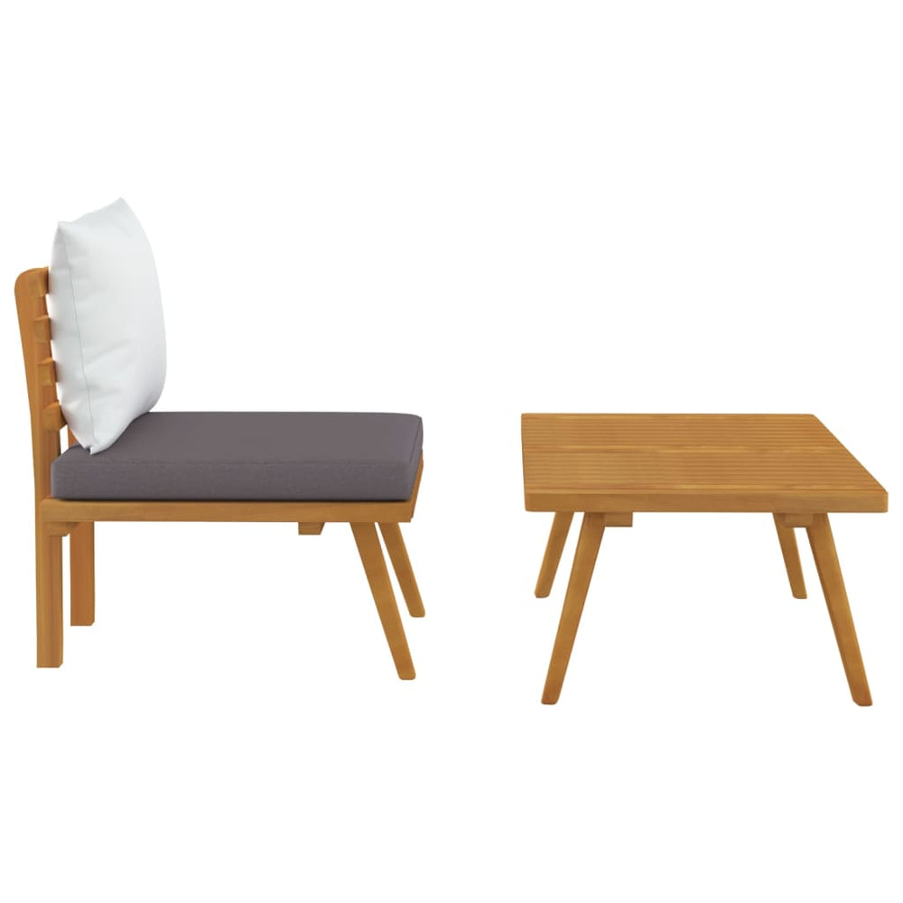 2-delige Loungeset met kussens massief acaciahout MeubelReus