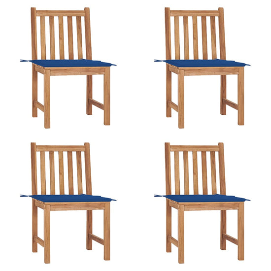 Tuinstoelen 4 st met kussens massief teakhout MeubelReus