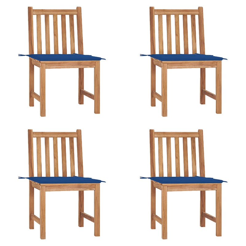 Tuinstoelen 4 st met kussens massief teakhout MeubelReus