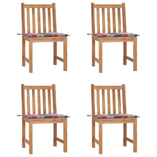 Tuinstoelen 4 st met kussens massief teakhout MeubelReus