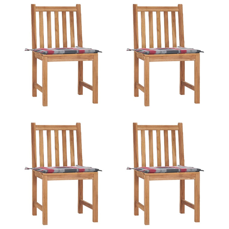 Tuinstoelen 4 st met kussens massief teakhout MeubelReus