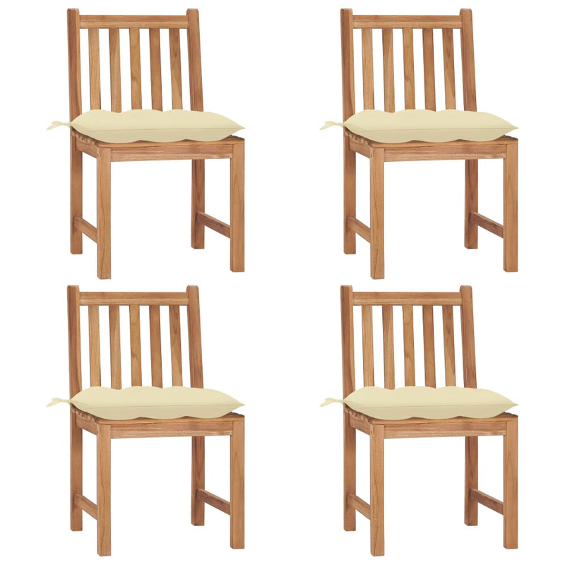Tuinstoelen 4 st met kussens massief teakhout MeubelReus