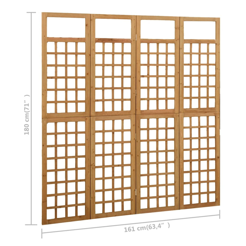 Kamerscherm/trellis met 4 panelen161x180 cm massief vurenhout MeubelReus