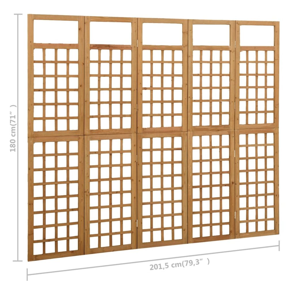 Kamerscherm/trellis met 5 panelen 201,5x180 cm vurenhout MeubelReus