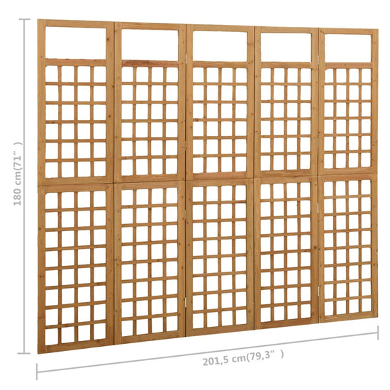 Kamerscherm/trellis met 5 panelen 201,5x180 cm vurenhout MeubelReus