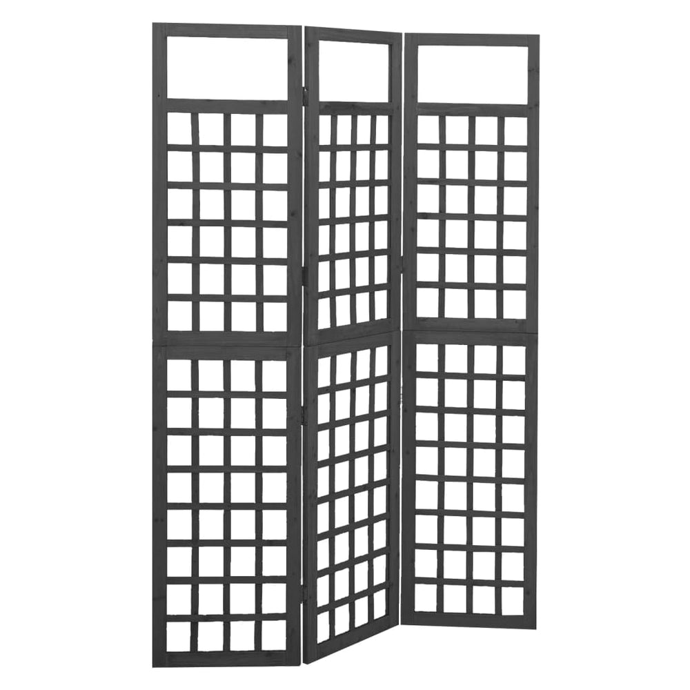 Kamerscherm/trellis met 3 panelen 121x180 cm vurenhout zwart MeubelReus