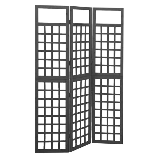 Kamerscherm/trellis met 3 panelen 121x180 cm vurenhout zwart MeubelReus