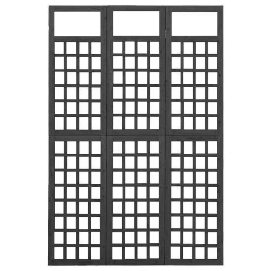 Kamerscherm/trellis met 3 panelen 121x180 cm vurenhout zwart MeubelReus