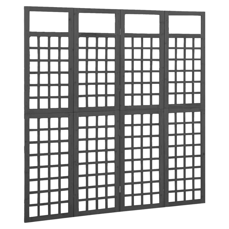 Kamerscherm/trellis met 4 panelen161x180 cm vurenhout zwart MeubelReus