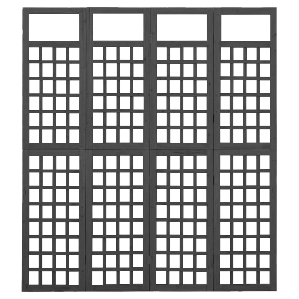 Kamerscherm/trellis met 4 panelen161x180 cm vurenhout zwart MeubelReus