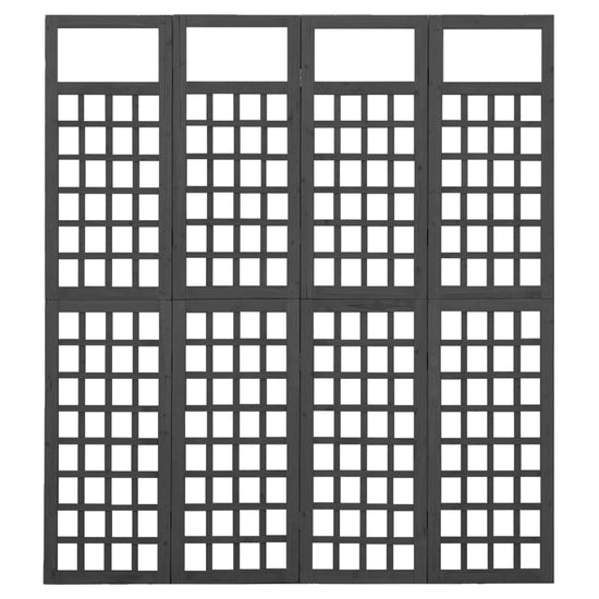 Kamerscherm/trellis met 4 panelen161x180 cm vurenhout zwart MeubelReus