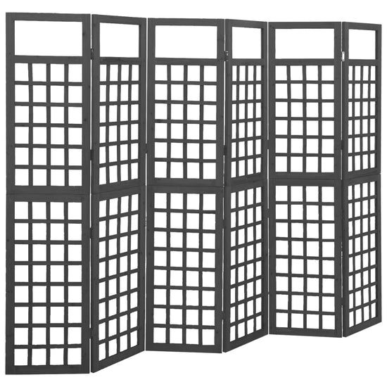 Kamerscherm/trellis met 6 panelen 242,5x180 cm vurenhout zwart MeubelReus