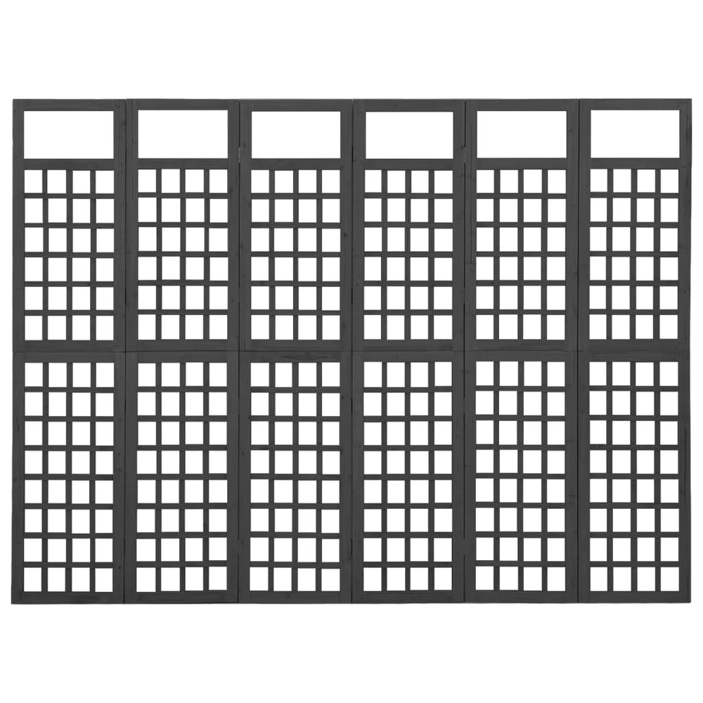 Kamerscherm/trellis met 6 panelen 242,5x180 cm vurenhout zwart MeubelReus