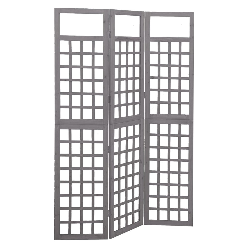 Kamerscherm/trellis met 3 panelen 121x180 cm vurenhout grijs MeubelReus