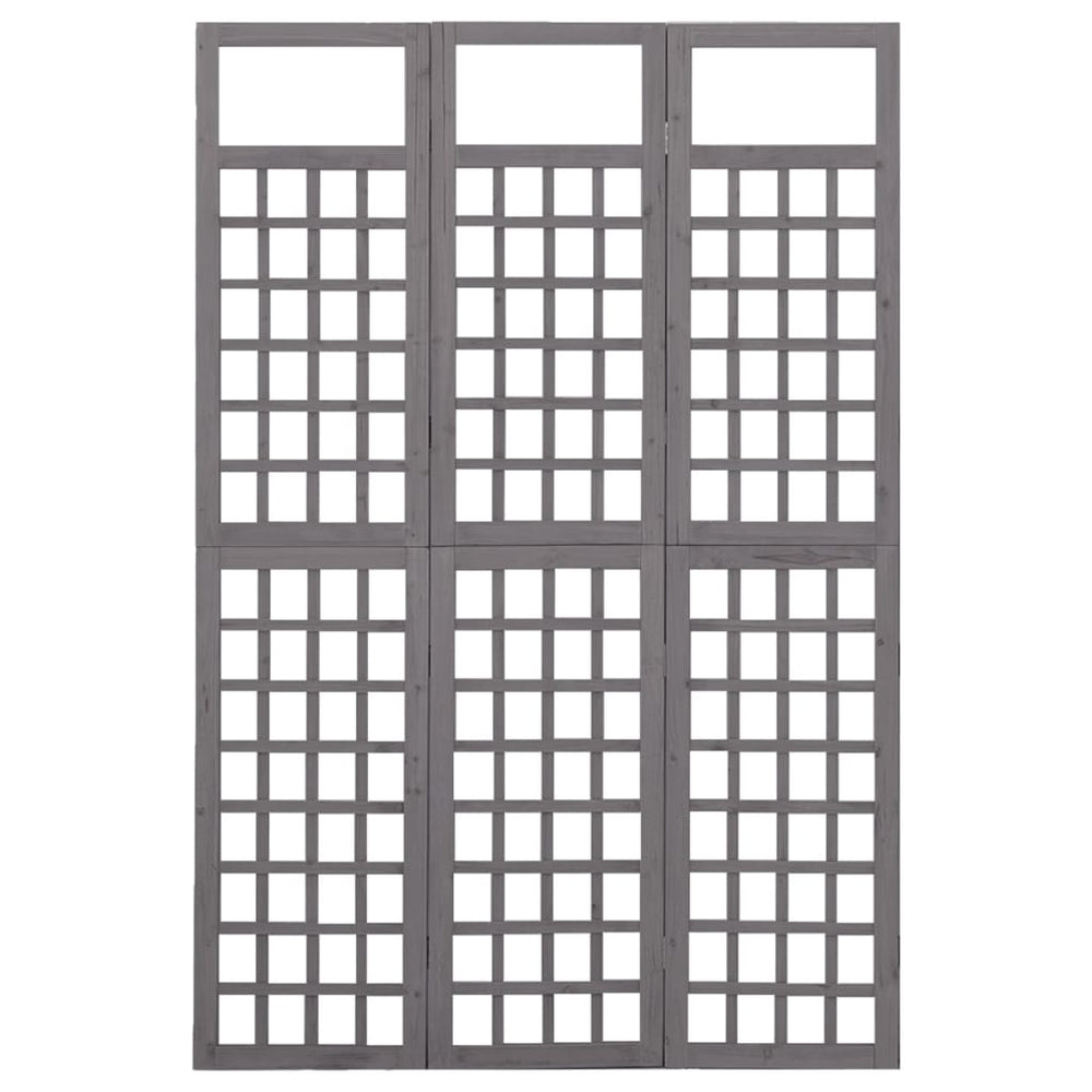 Kamerscherm/trellis met 3 panelen 121x180 cm vurenhout grijs MeubelReus