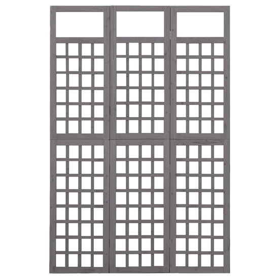 Kamerscherm/trellis met 3 panelen 121x180 cm vurenhout grijs MeubelReus