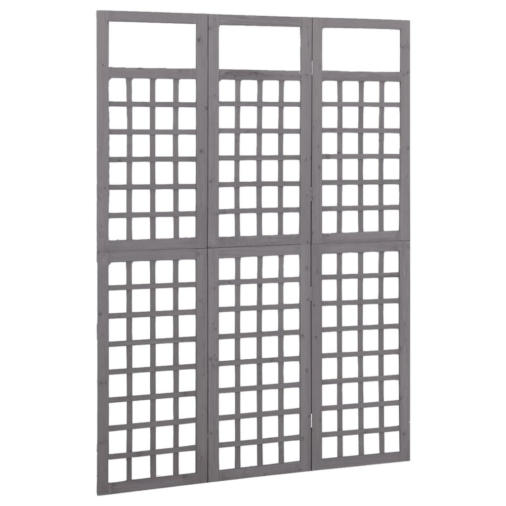 Kamerscherm/trellis met 3 panelen 121x180 cm vurenhout grijs MeubelReus