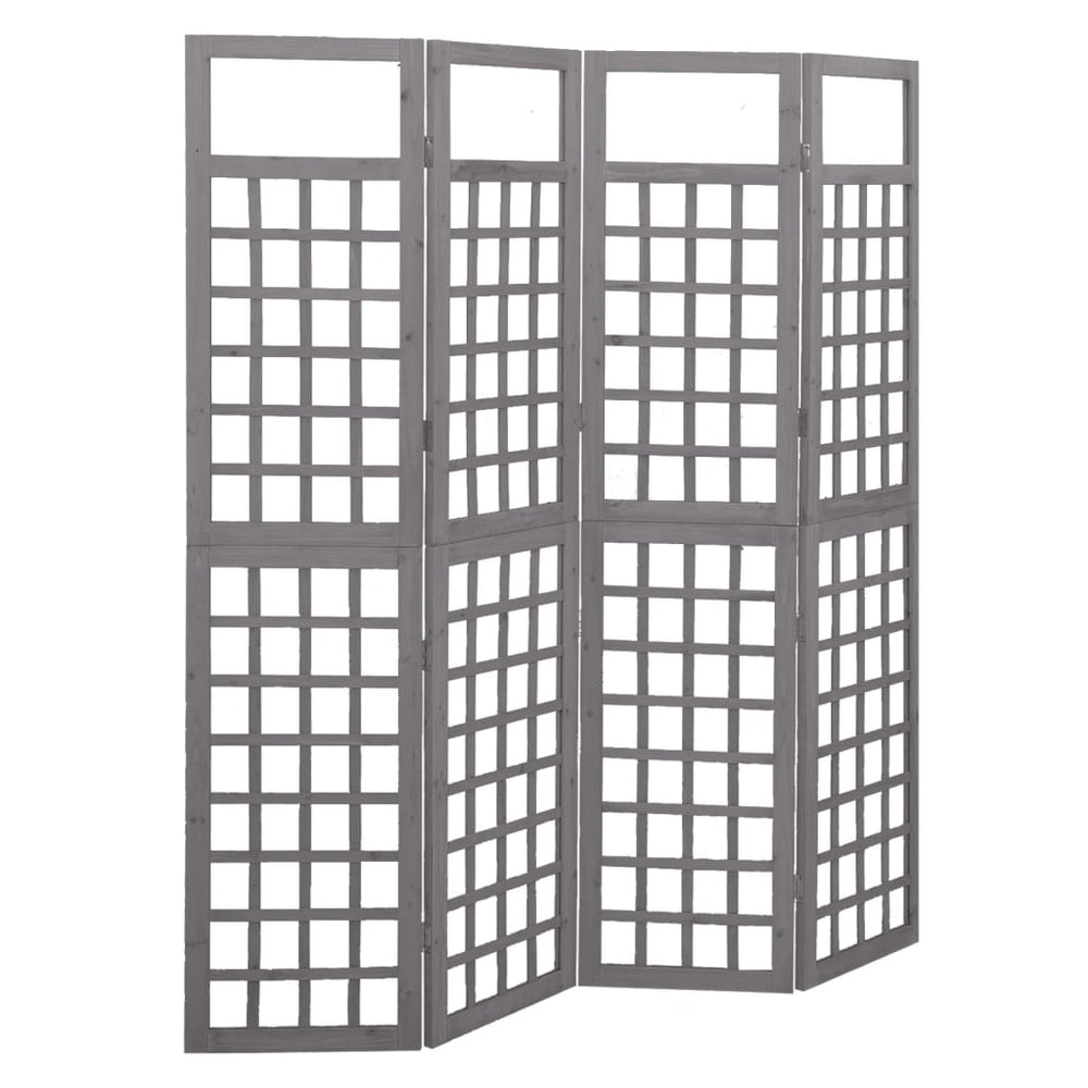 Kamerscherm/trellis met 4 panelen161x180 cm vurenhout grijs MeubelReus