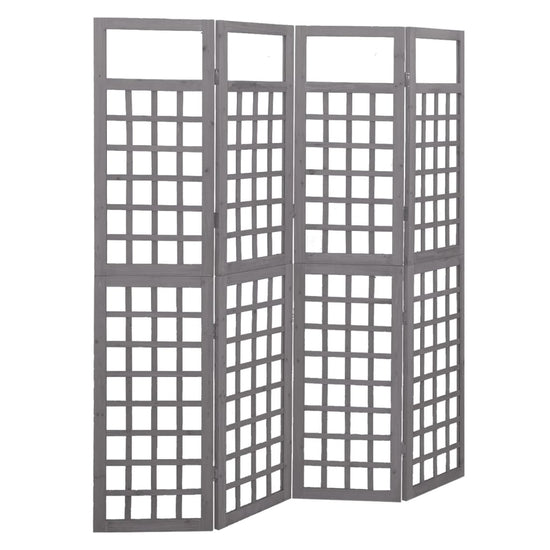 Kamerscherm/trellis met 4 panelen161x180 cm vurenhout grijs MeubelReus