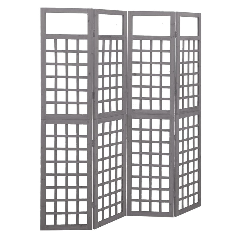 Kamerscherm/trellis met 4 panelen161x180 cm vurenhout grijs MeubelReus