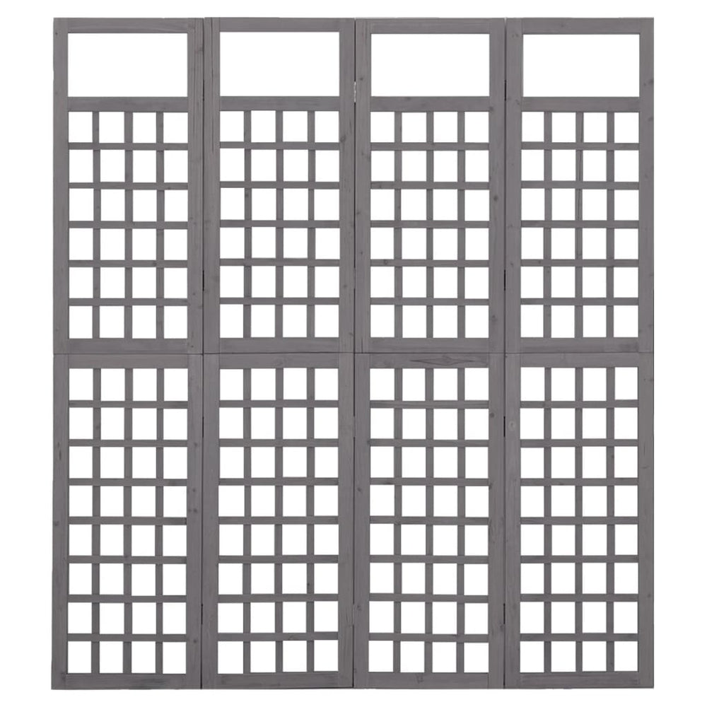 Kamerscherm/trellis met 4 panelen161x180 cm vurenhout grijs MeubelReus