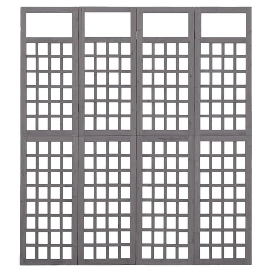 Kamerscherm/trellis met 4 panelen161x180 cm vurenhout grijs MeubelReus