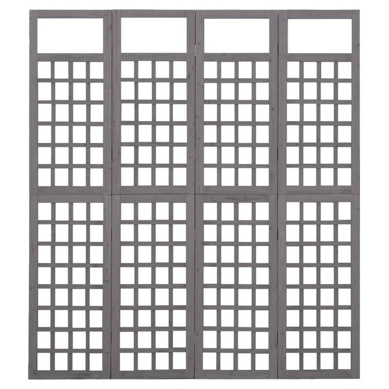 Kamerscherm/trellis met 4 panelen161x180 cm vurenhout grijs MeubelReus