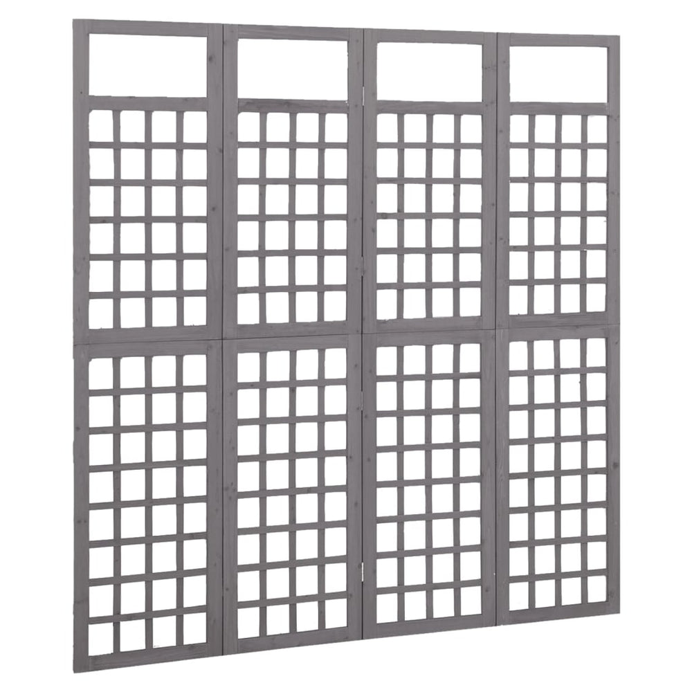 Kamerscherm/trellis met 4 panelen161x180 cm vurenhout grijs MeubelReus