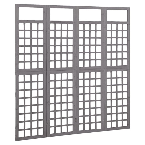 Kamerscherm/trellis met 4 panelen161x180 cm vurenhout grijs MeubelReus