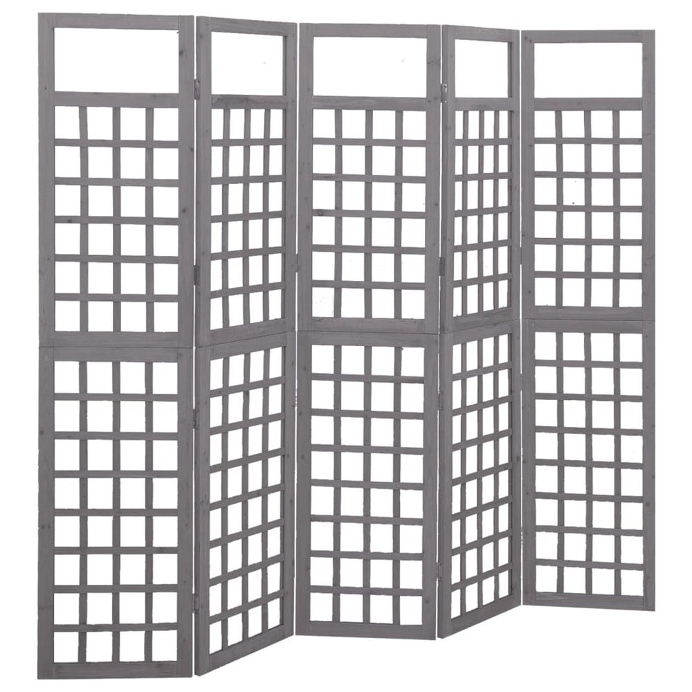 Kamerscherm/trellis met 5 panelen 201,5x180 cm vurenhout grijs MeubelReus