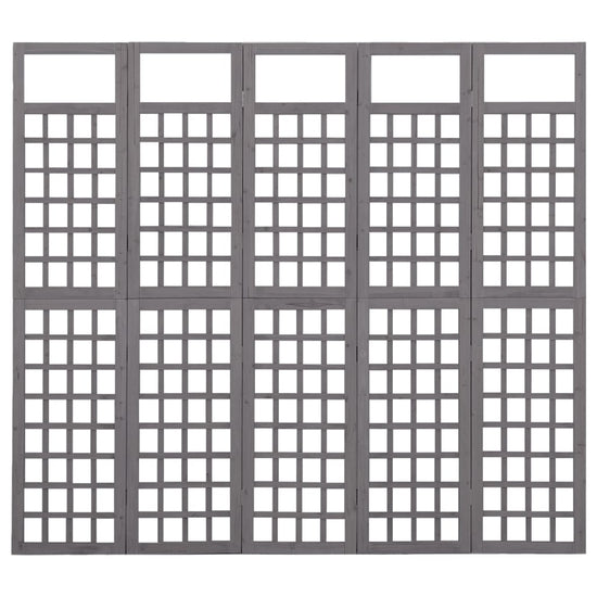 Kamerscherm/trellis met 5 panelen 201,5x180 cm vurenhout grijs MeubelReus