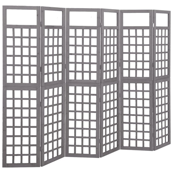 Kamerscherm/trellis met 6 panelen 242,5x180 cm vurenhout grijs MeubelReus