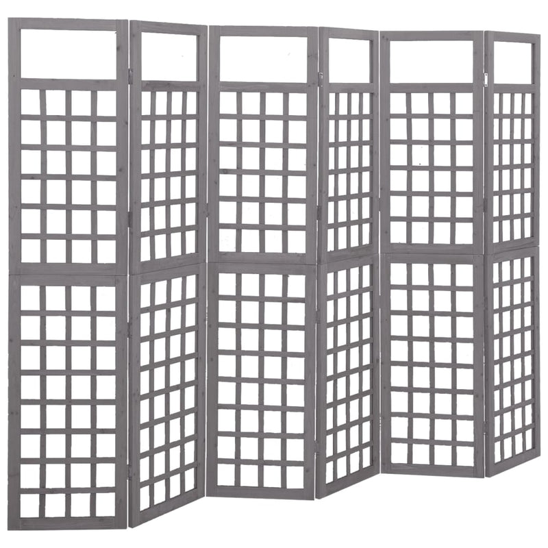 Kamerscherm/trellis met 6 panelen 242,5x180 cm vurenhout grijs MeubelReus