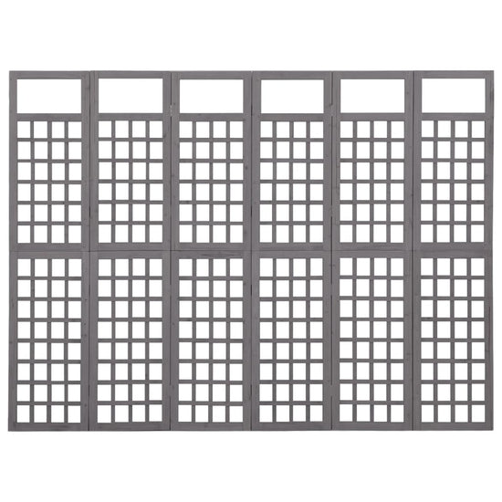 Kamerscherm/trellis met 6 panelen 242,5x180 cm vurenhout grijs MeubelReus