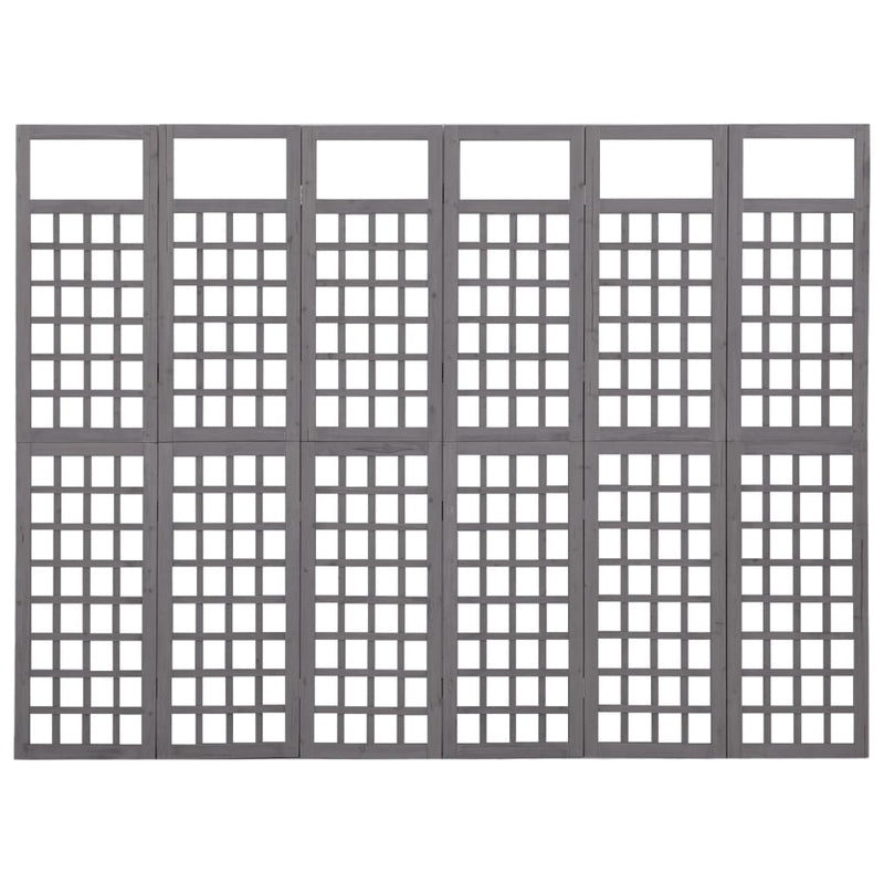 Kamerscherm/trellis met 6 panelen 242,5x180 cm vurenhout grijs MeubelReus