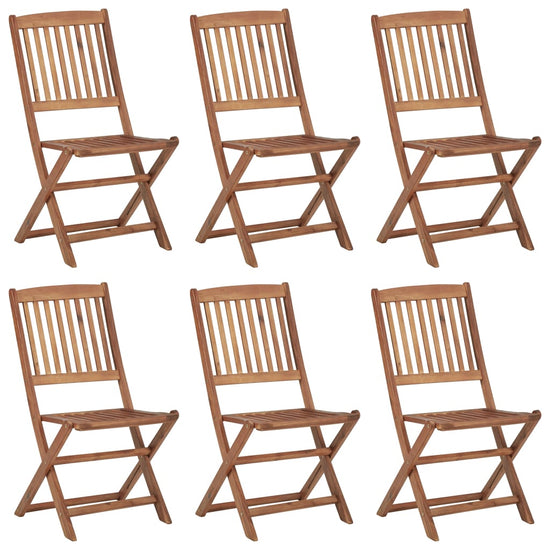 Tuinstoelen 6 st inklapbaar met kussens massief acaciahout MeubelReus