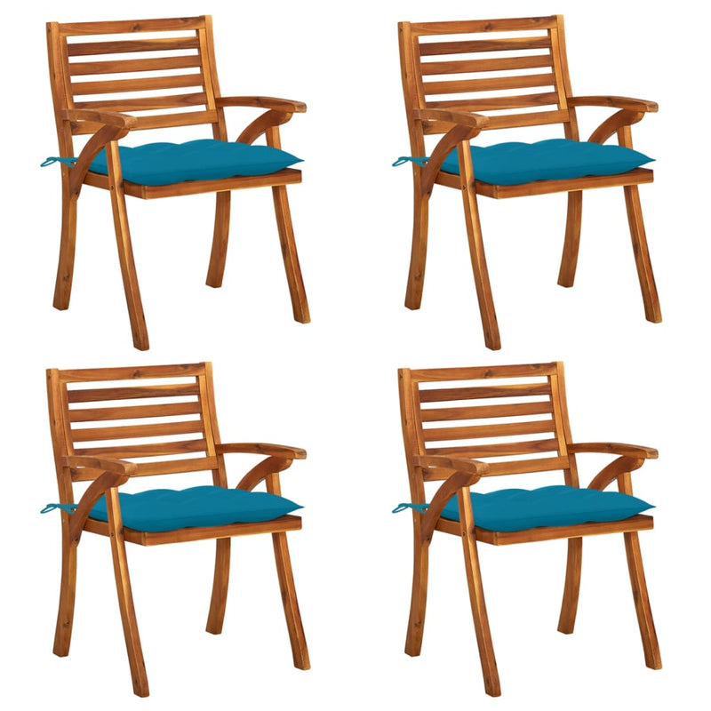 Tuinstoelen 4 st met kussens massief acaciahout MeubelReus