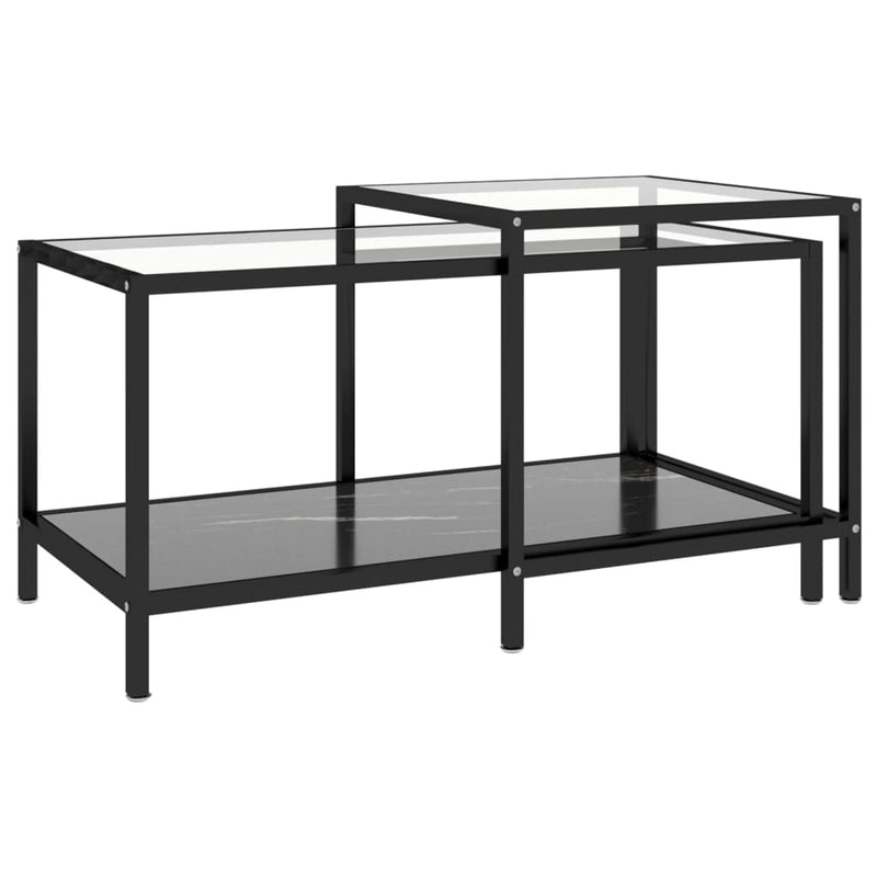 2-delige Salontafelset gehard glas zwart MeubelReus