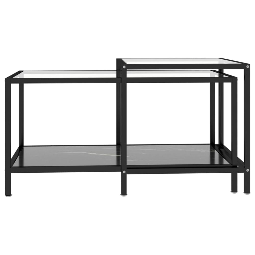 2-delige Salontafelset gehard glas zwart MeubelReus