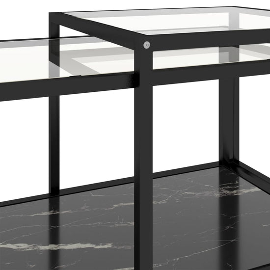 2-delige Salontafelset gehard glas zwart MeubelReus