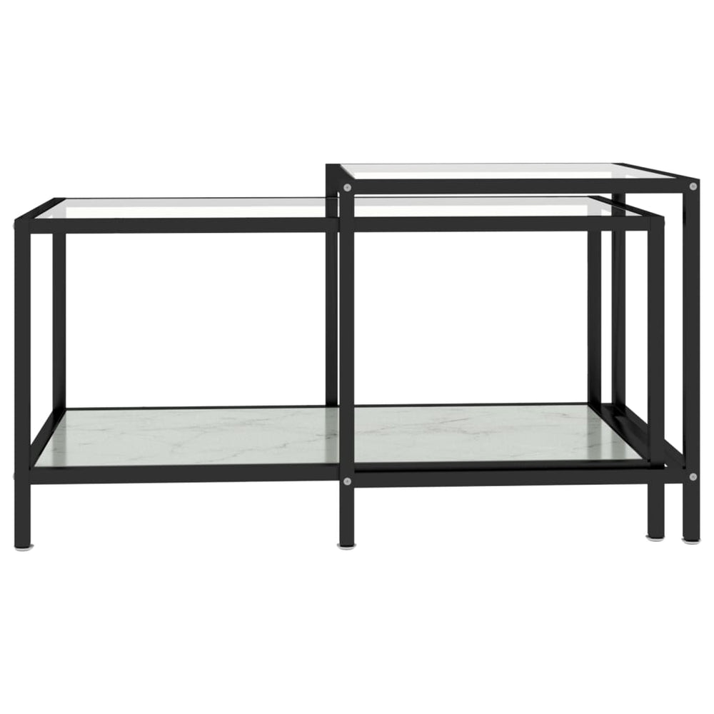 2-delige Salontafelset gehard glas wit MeubelReus