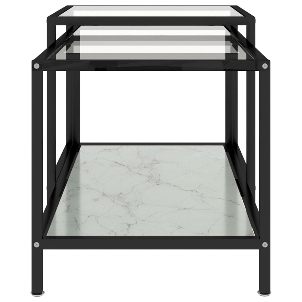 2-delige Salontafelset gehard glas wit MeubelReus