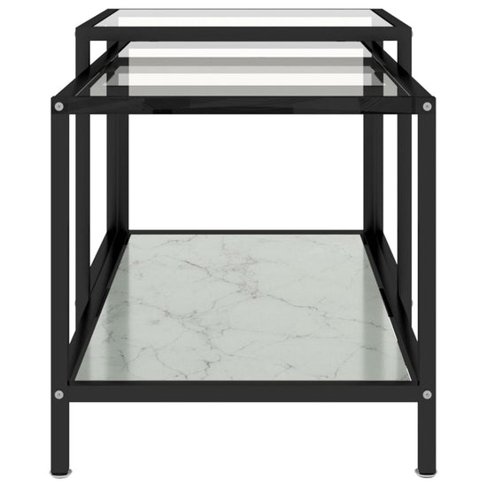 2-delige Salontafelset gehard glas wit MeubelReus