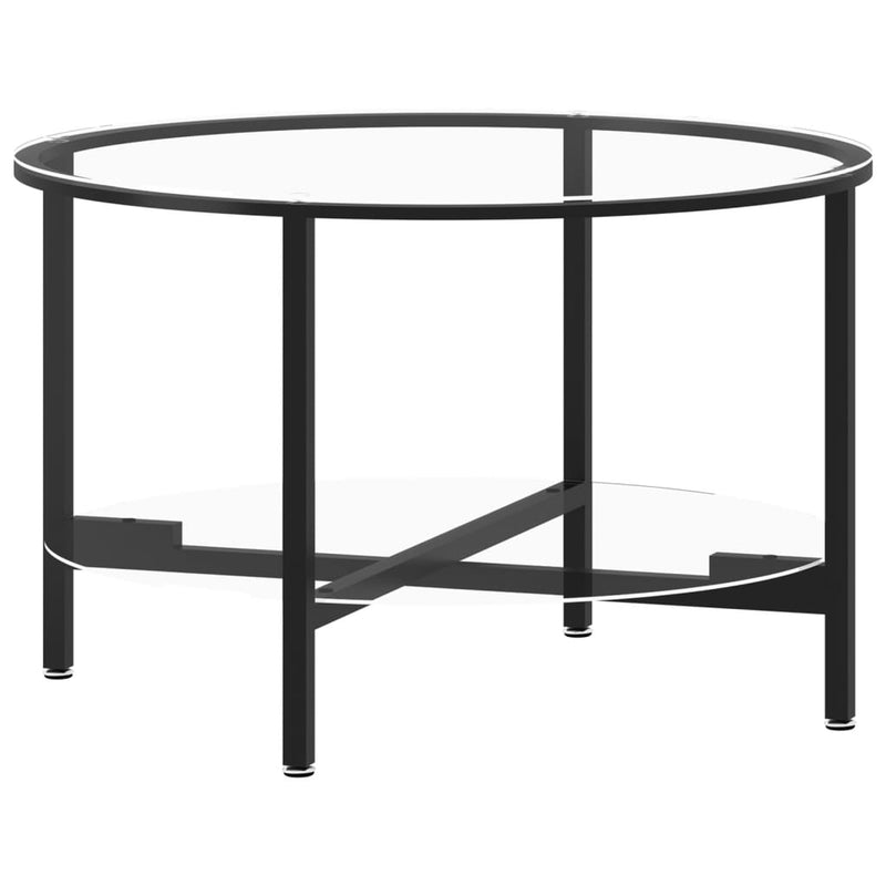 Salontafel 70 cm gehard glas zwart en transparant MeubelReus