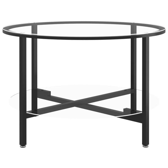 Salontafel 70 cm gehard glas zwart en transparant MeubelReus