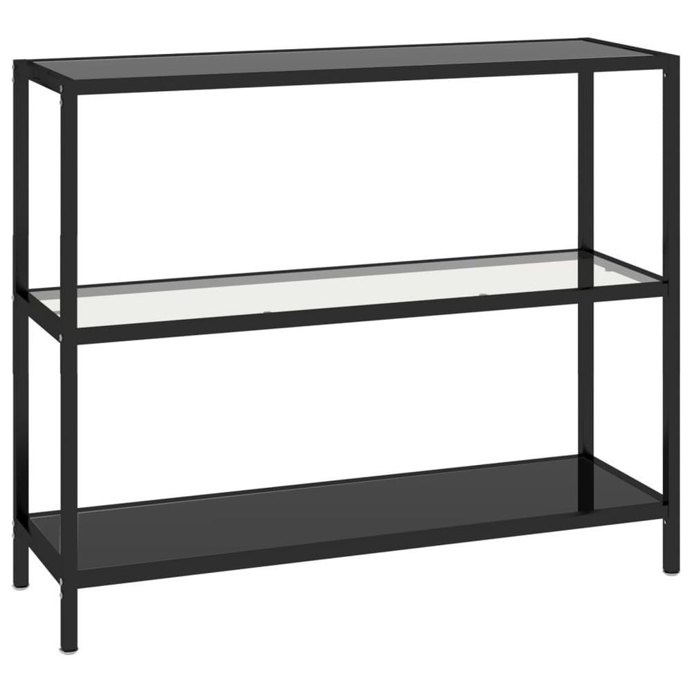 Schap 100x36x90 cm gehard glas transparant en zwart MeubelReus